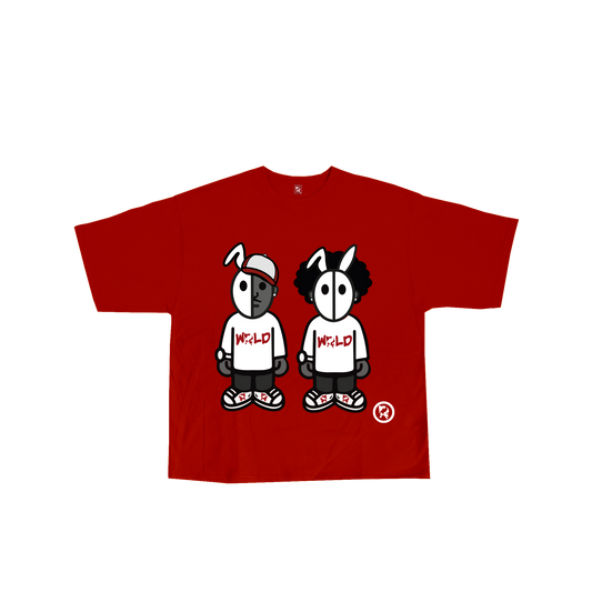 WRLD TEE "2 Bunny Boy" (Red)